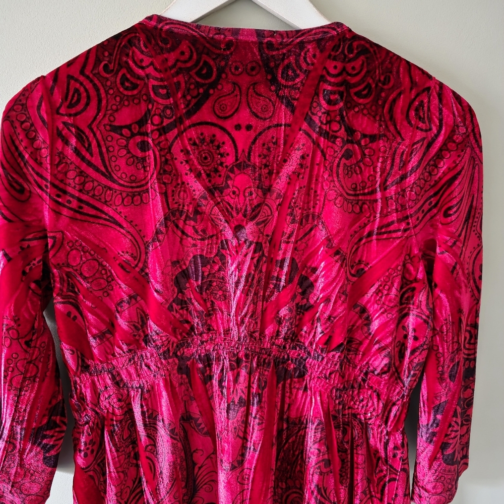 Energe M Vintage Y2K Whimsigoth Dark Romantic Fairy Grunge Velvet Babydoll Tunic - Picture 13 of 14